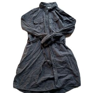 Gap L Sandra charcoal grey shirt dress 100% cotton